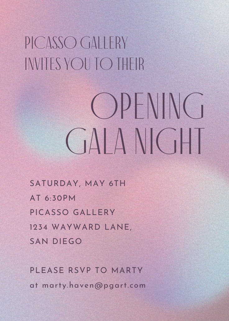 Dreamlike gradient - business events invitation