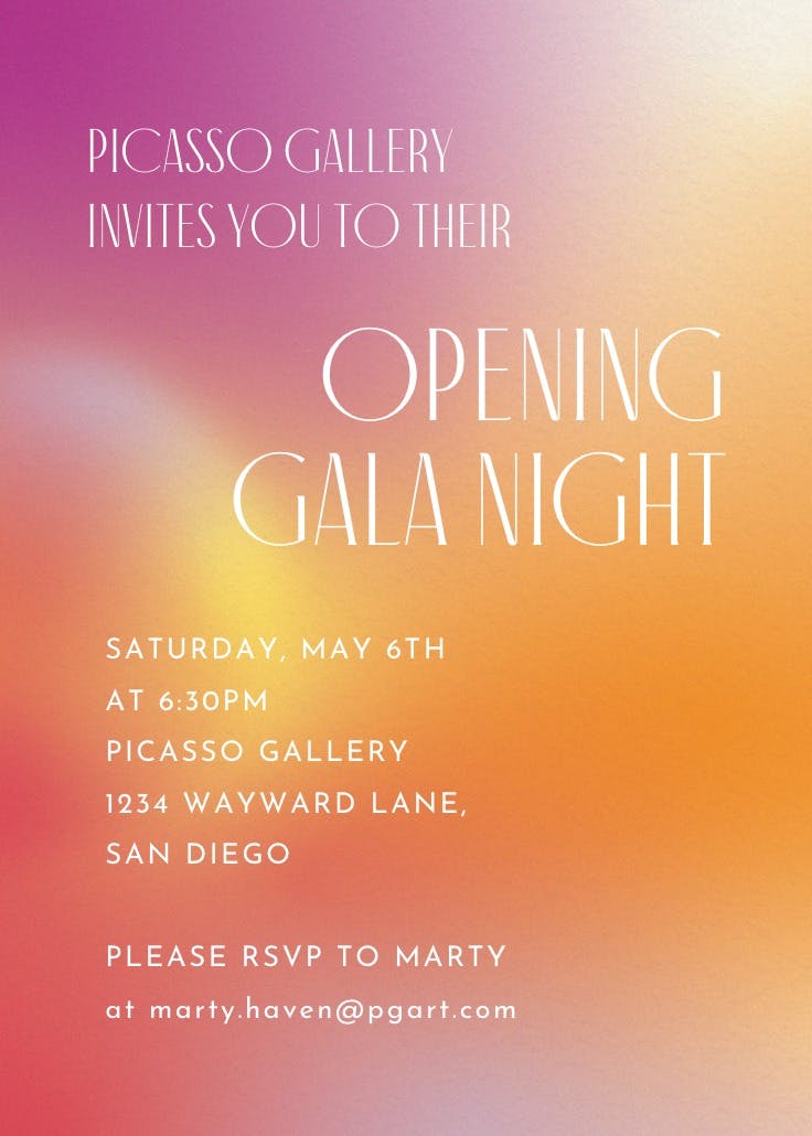 Dreamlike gradient - business events invitation