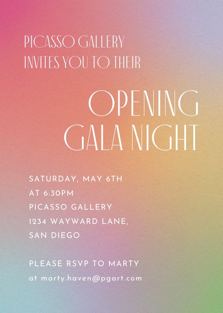 Dreamlike gradient - business events invitation