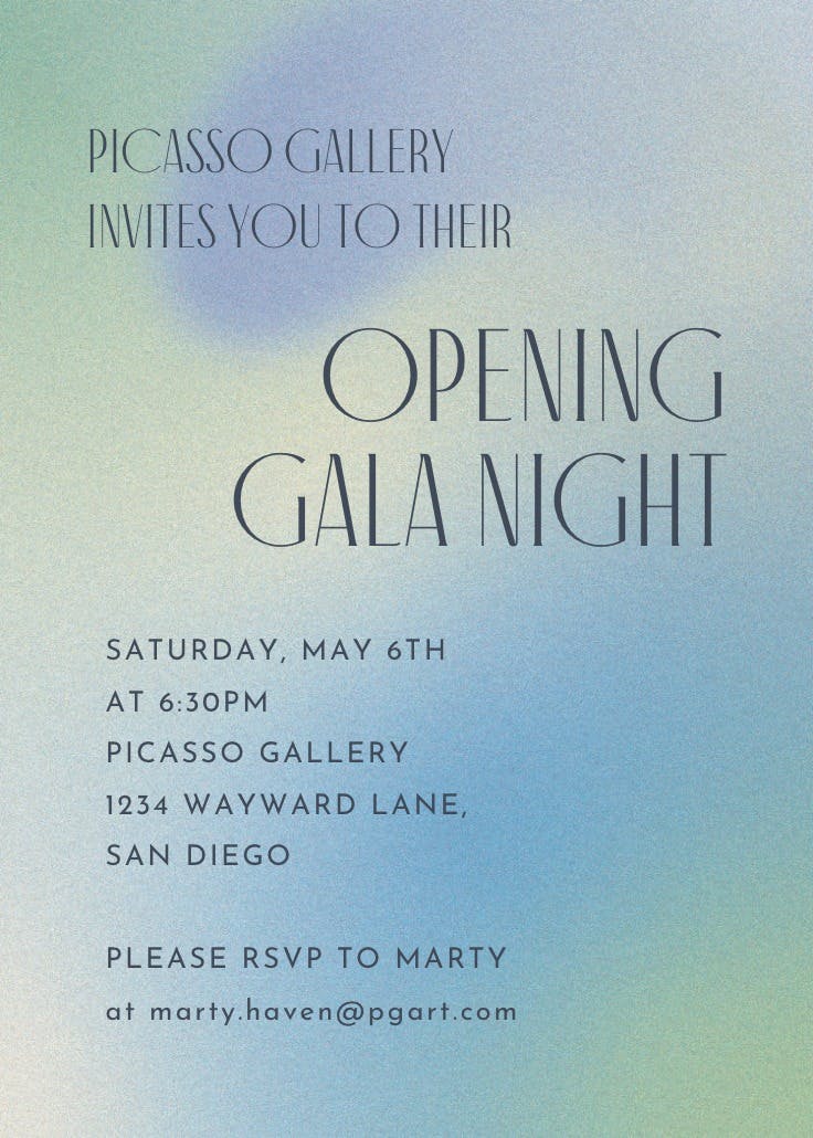 Dreamlike gradient - business events invitation