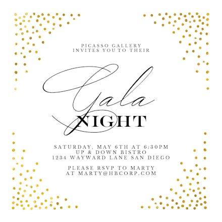 Fanned Corner Dots - Gala Invitation