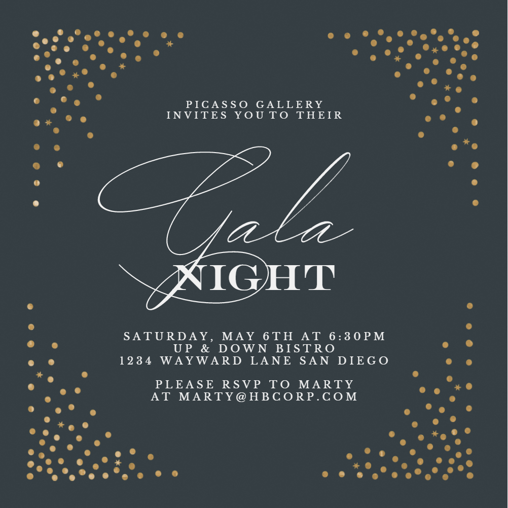 Petite Points - Gala Invitation Template (Free) | Greetings Island