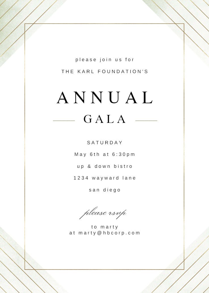 Frame & lines - gala invitation