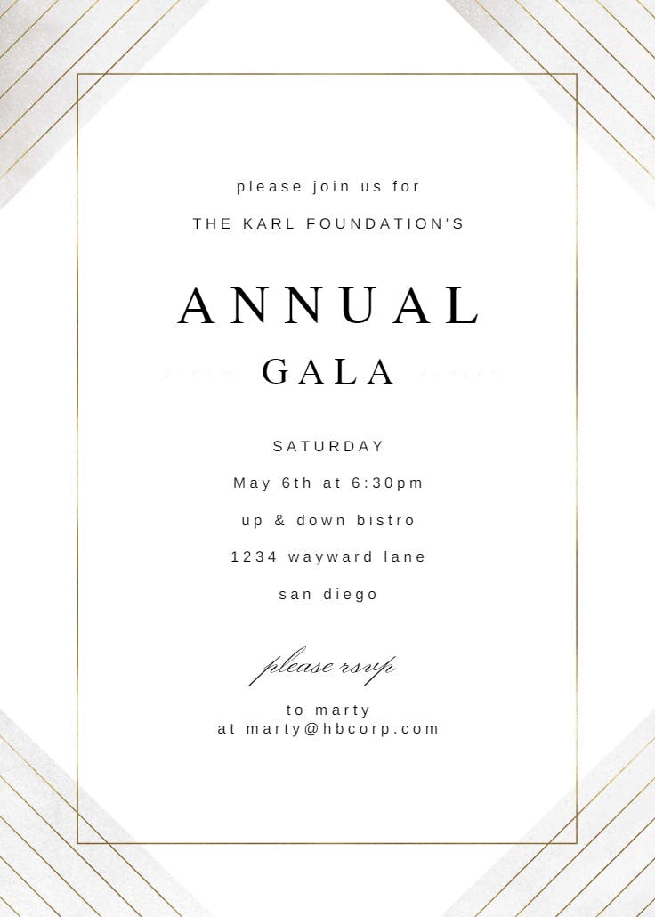 Frame & lines - gala invitation