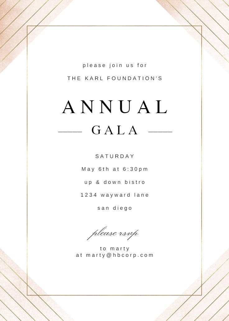 Frame & lines - gala invitation