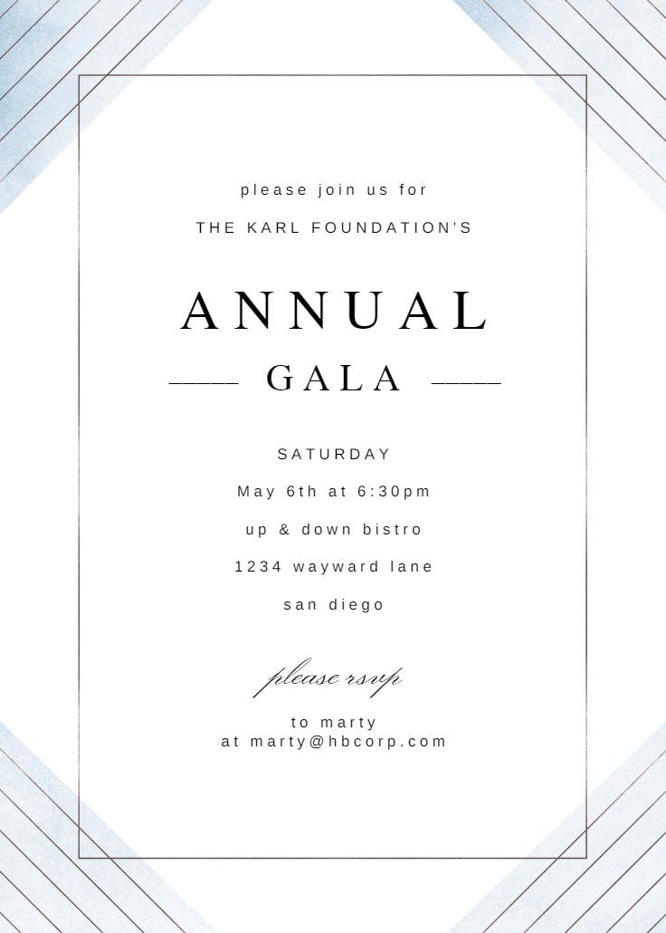 Frame & lines - gala invitation