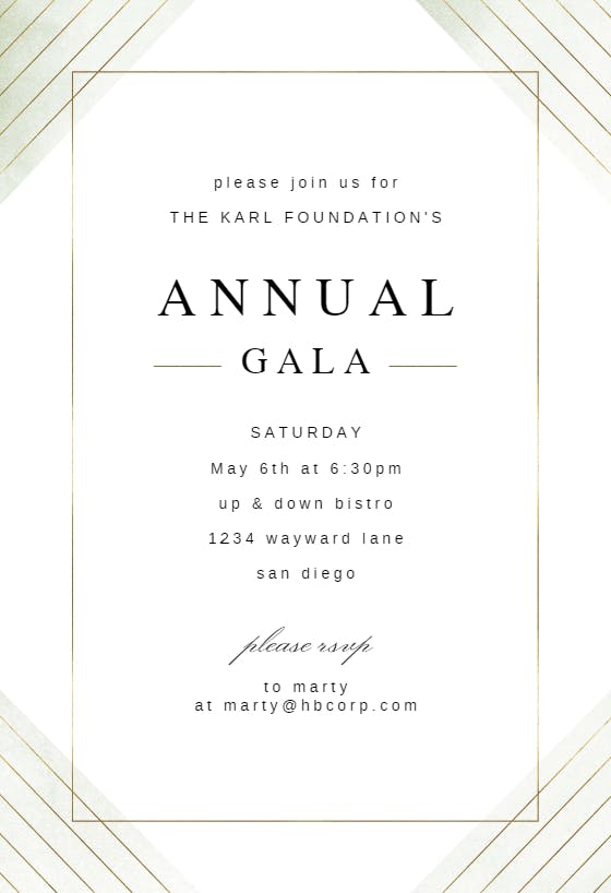 Frame & lines - gala invitación