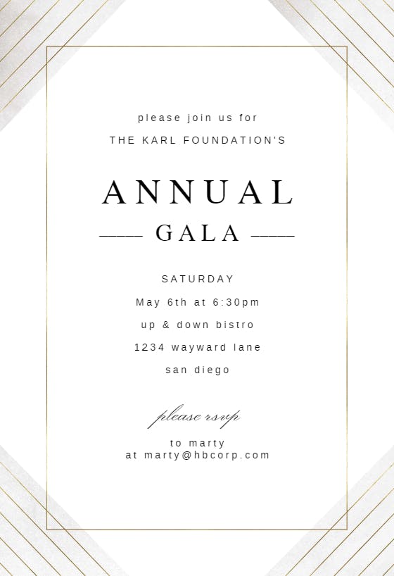 Frame & lines -  gala invitacion