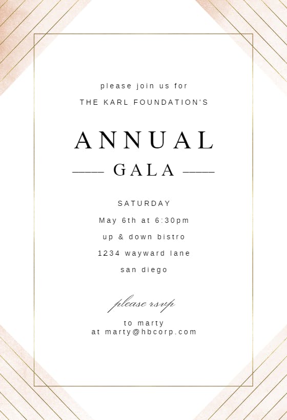 Frame & lines -  gala invitacion