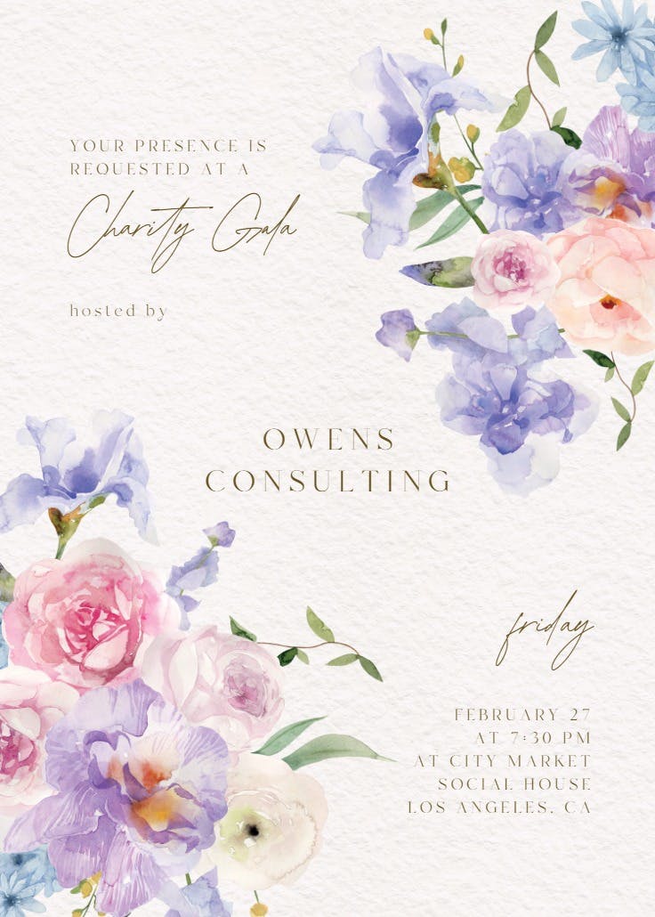 Gala blooms - invitación para eventos profesionales