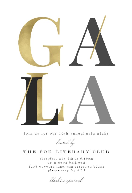 Gala script - gala invitation