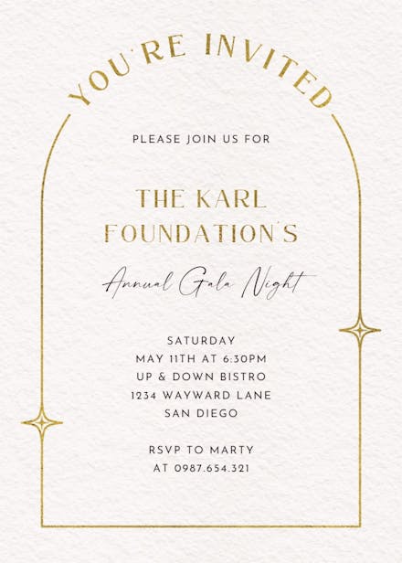 Geo simplicity - gala invitation