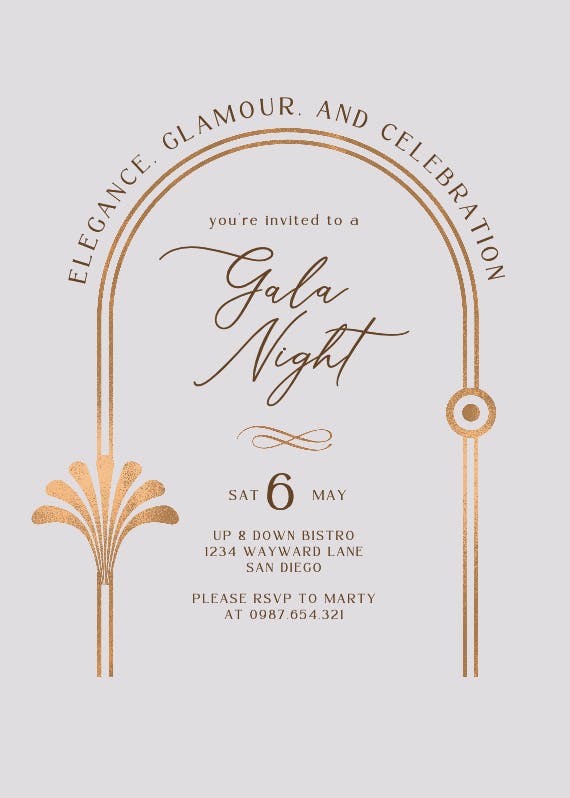 Glamour celebration - gala invitación
