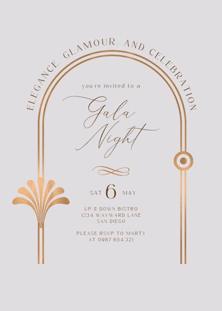 Glamour celebration - gala invitation