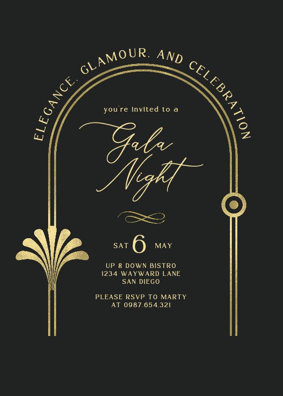 Glamour celebration - gala invitación