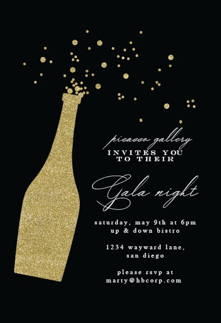 Glitter bubbly - Gala Invitation