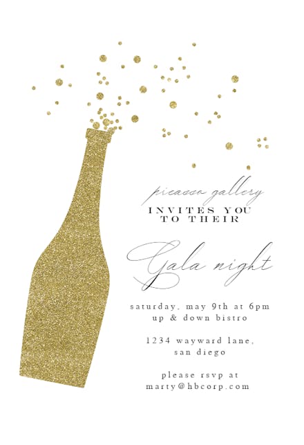 Glitter Bubbly - Gala Invitation Template | Greetings Island