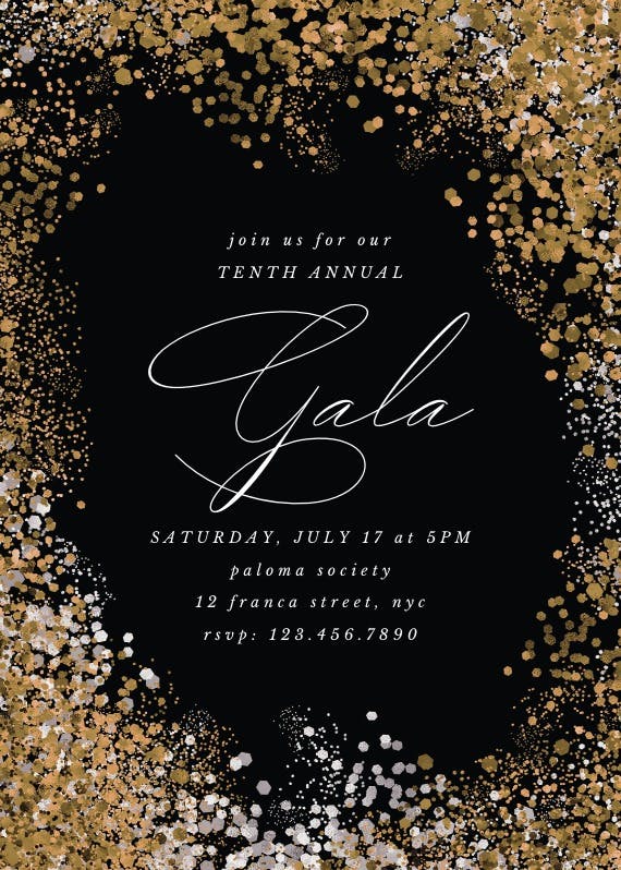 Glitter gala night - invitación para eventos profesionales