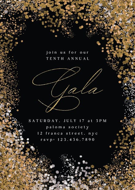 Glitter gala night - gala invitation