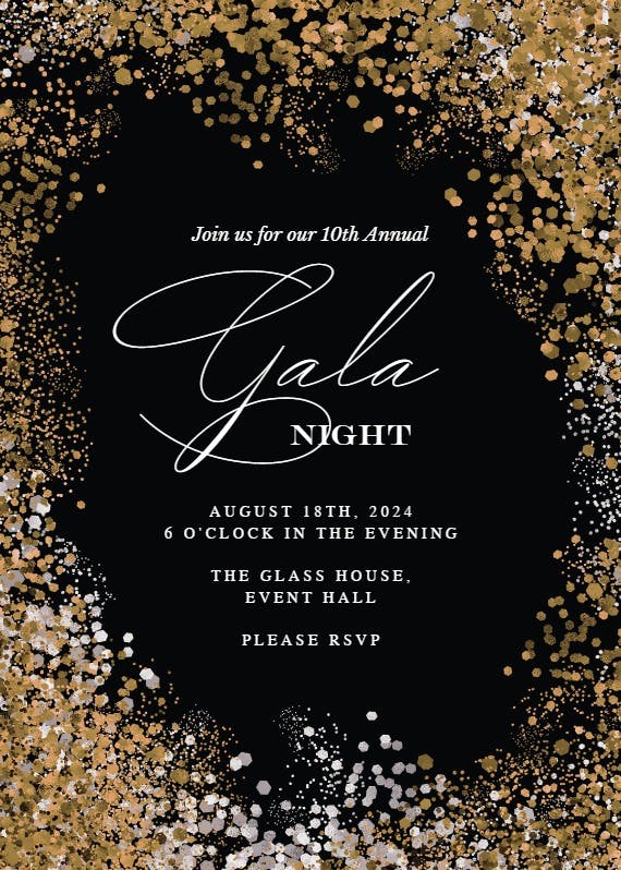 Glitter gala night - gala invitation