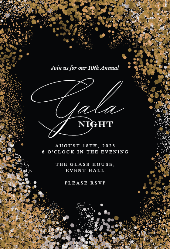 Glitter Gala Night - Gala Invitation Template | Greetings Island