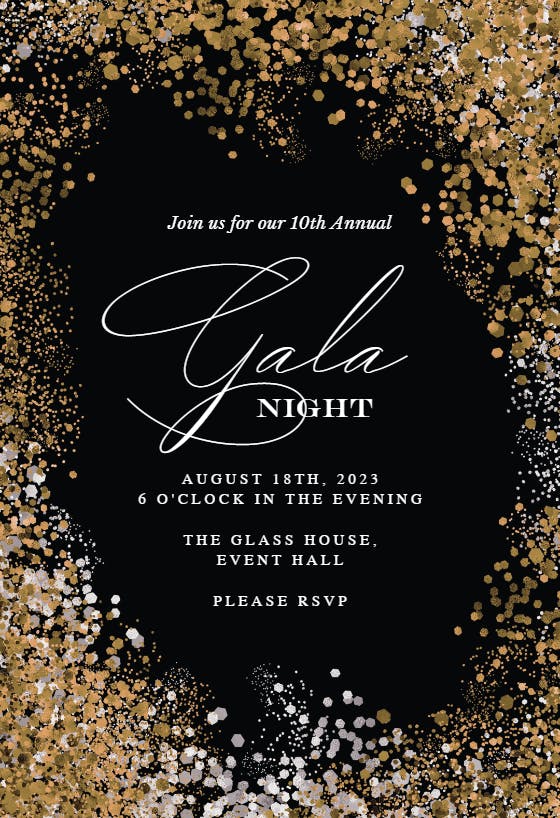 Glitter Gala Night Gala Invitation Template Greetings Island
