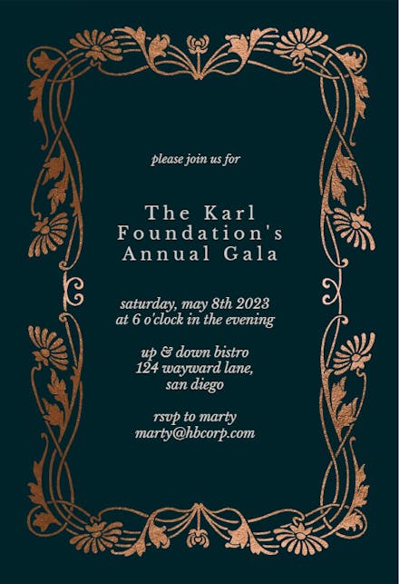 Golden Frame - Gala Invitation