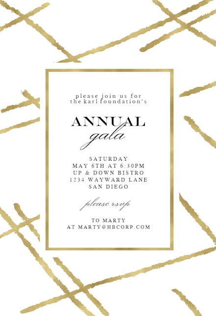 Golden lines - Gala Invitation