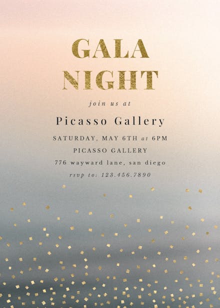 Gradient and sparkles - gala invitation
