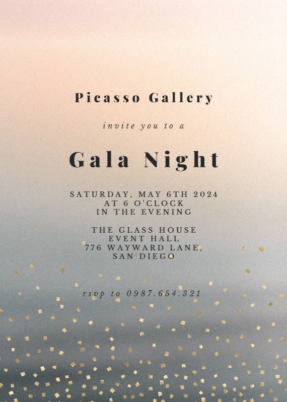 Gradient and sparkles - gala invitation