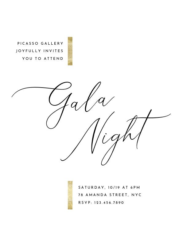 Hints of gold - gala invitation