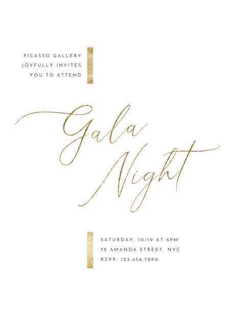 Hints of gold - gala invitation