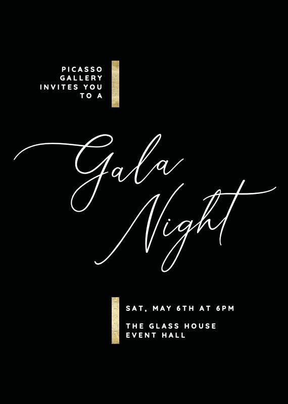 Hints of gold -  gala invitacion