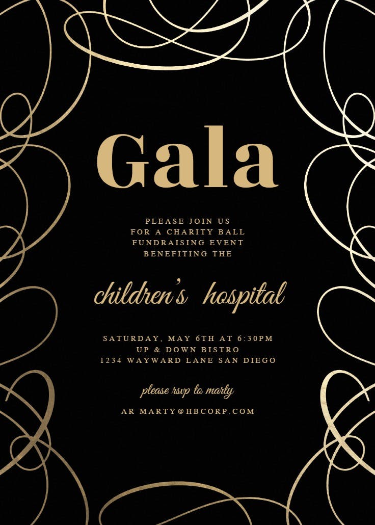 Intricate swirls - gala invitación