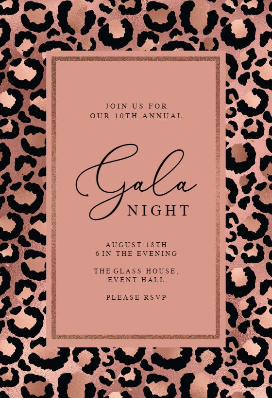 Leopard framed - gala invitation