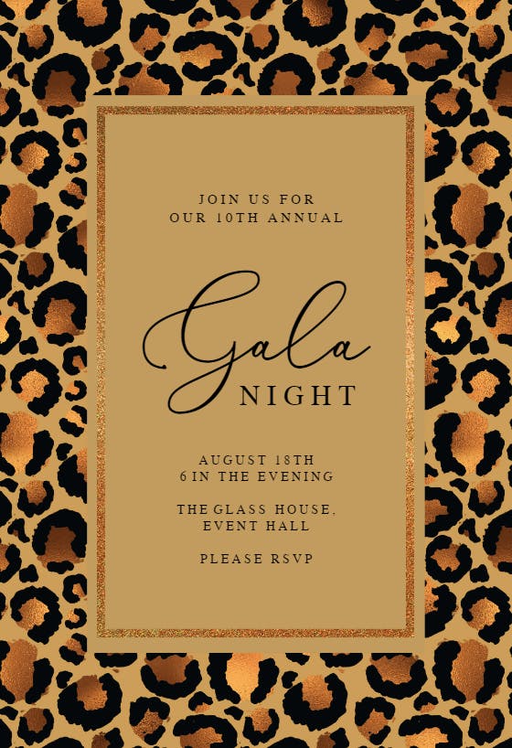 Leopard framed - gala invitación
