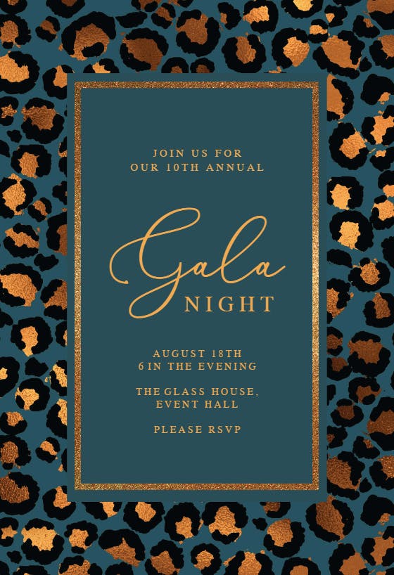Leopard framed - gala invitation