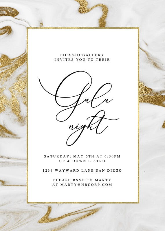Marble frame -  gala invitacion
