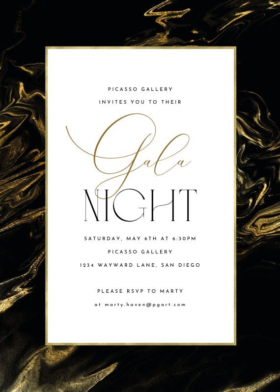 Marble frame - gala invitation