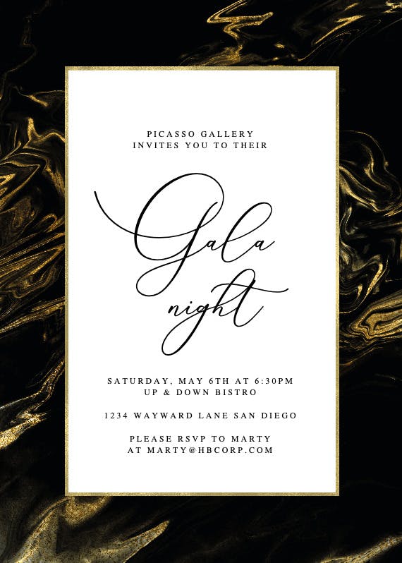 Marble frame - gala invitation