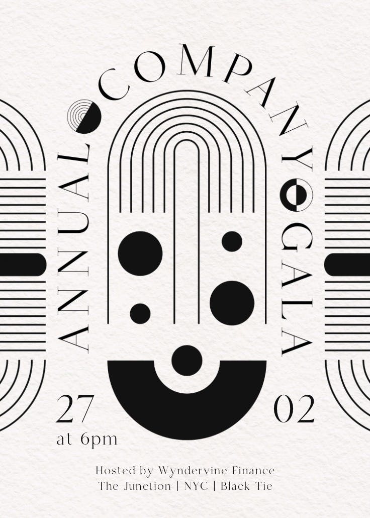 Monochrome elegance - gala invitación