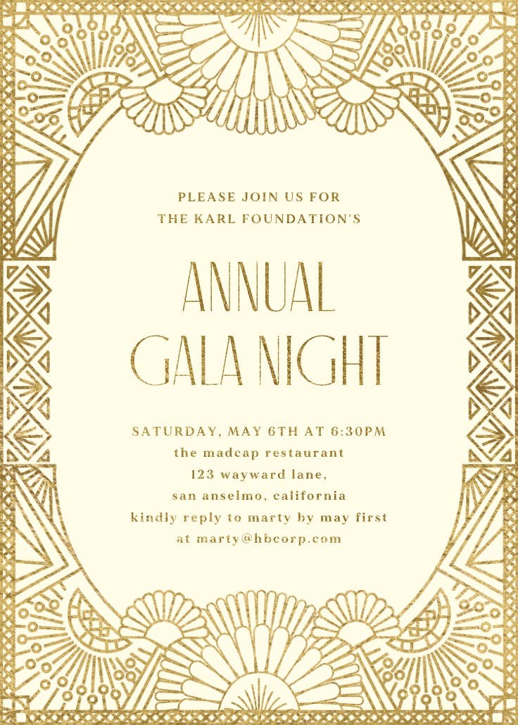 Orange glitz - gala invitation