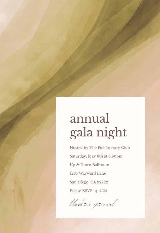 Sands - gala invitation