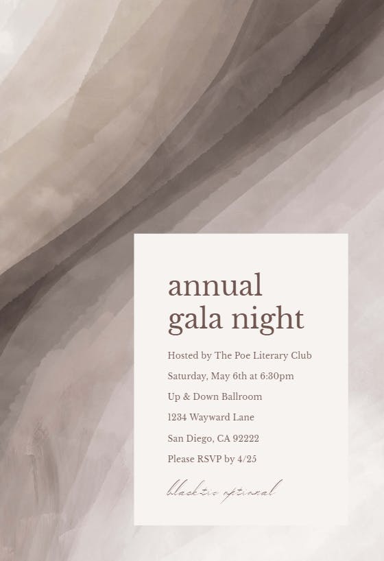 Sands - gala invitation