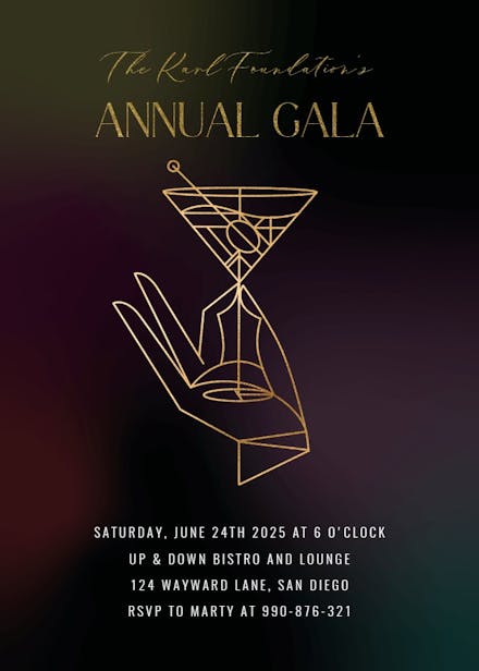 Shaken or stirred - gala invitation