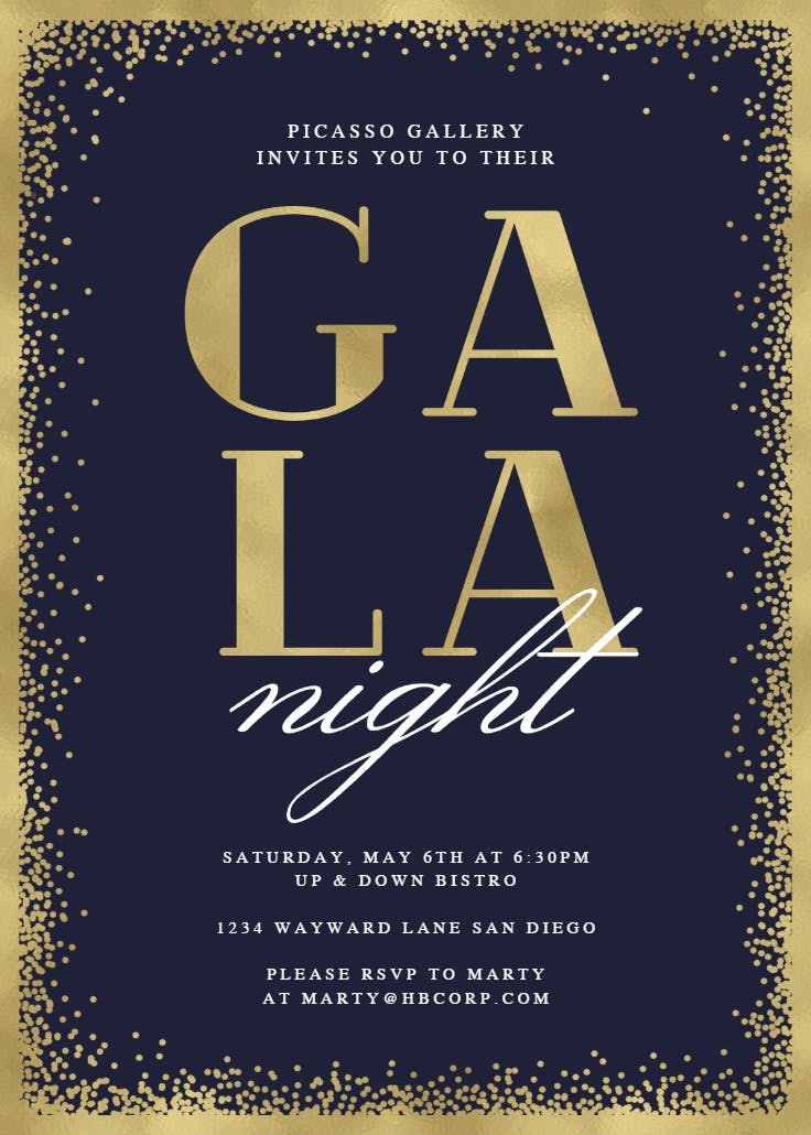 Shimmer frame - gala invitation