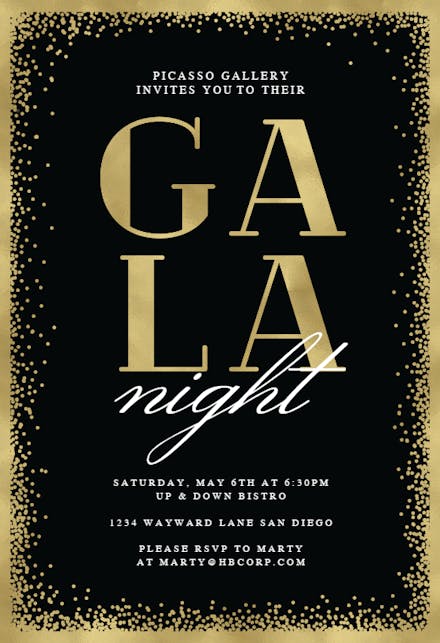 Golden Frame - Gala Invitation Template | Greetings Island