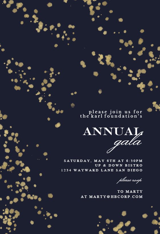 Shimmery dots - gala invitation