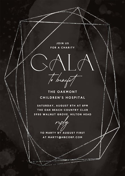 Silver border - gala invitation