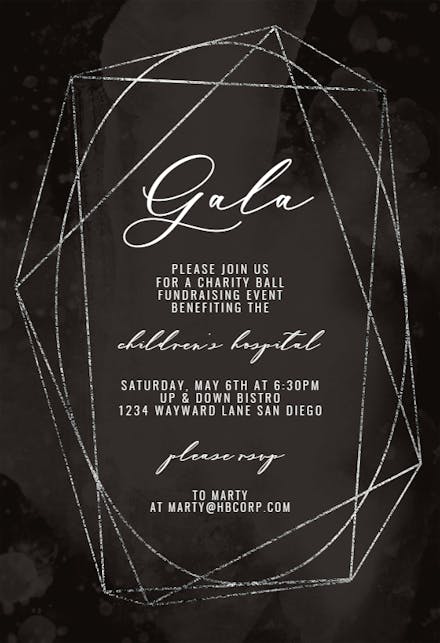 Silver Border - Invitation Template